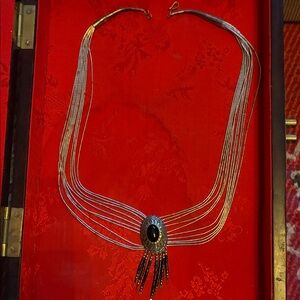 Elegant Sterling Silver and Black Onyx Necklace